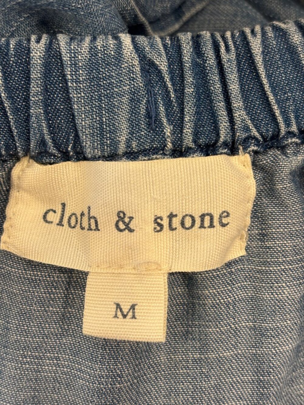 Cloth & Stone Anthropologie Chambray Off-Shoulder Dress M - Picture 4 of 6